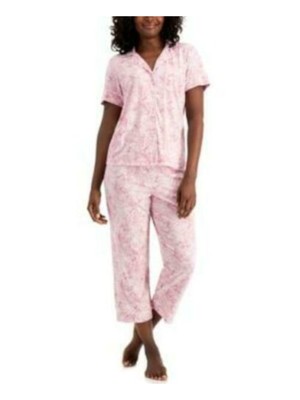 

CHARTER CLUB Intimates Розовые повседневные брюки с принтом пейсли из смесового хлопка Размер, Розовый