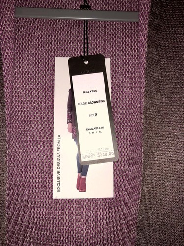 Pre-owned Maxsport Hooded Long Open Cardigan Sweater Brown Pink Womens Sz S M L Xl