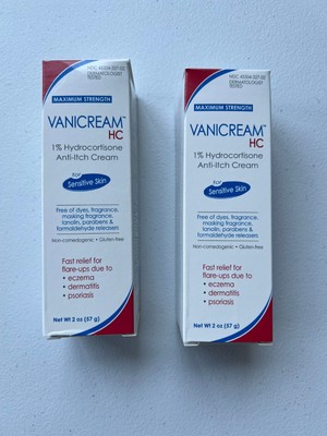 VanicreamTM HC 1 Hydrocortisone Anti-Itch Cream 2oz - Bundle of 2
