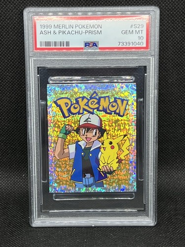 Ash Pikachu Prism 1999 Merlin Collection Pokemon Stickers