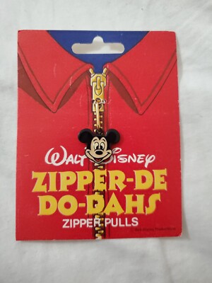 Vintage Disney Mickey Mouse ZIPPER DE DO DAHS Zipper Pull NOS.