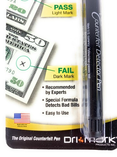 COUNTERFEIT Money Detector Pen Dri Mark The Original. Easy to Use.