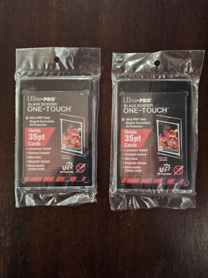 Ultra Pro One-Touch Magnetic Card Holder 35pt Black Border - LOT of 2