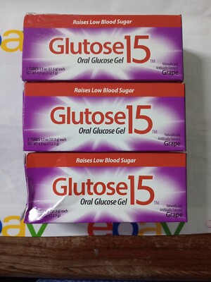 (3 pack) Glucose oral  Gel GLUTOSE 15 GRAPE ( 3 tubes each)Exp 07/25
