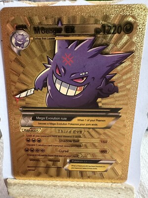 Gengar EX HP 1220 Mega Evolution Gold Foil FAN ART Display Card Mint/NM