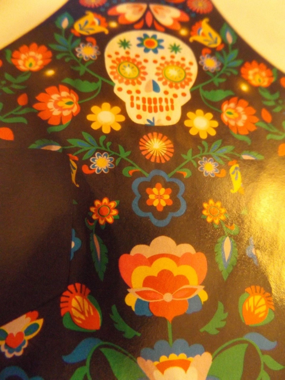 day of the dead light up halloween apron.