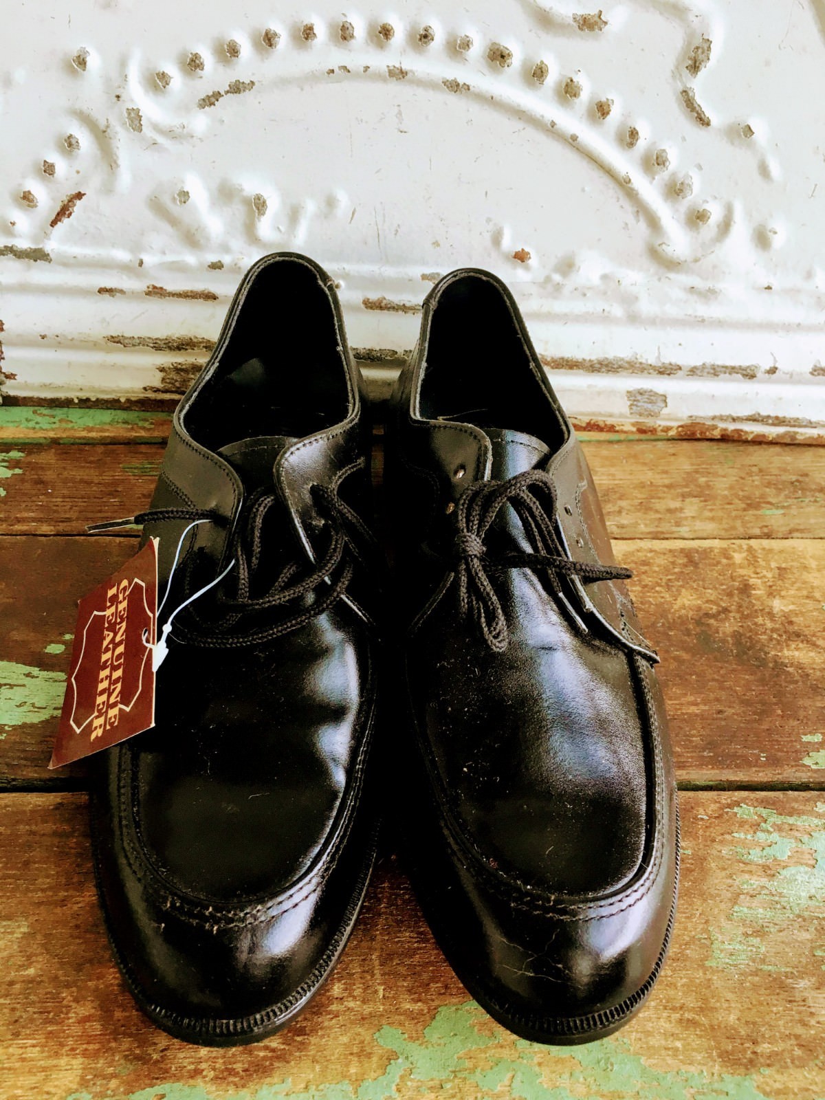 Vintage New Cranston Full Contour Dress Formal Black Shoes Shiny 7 1/2D