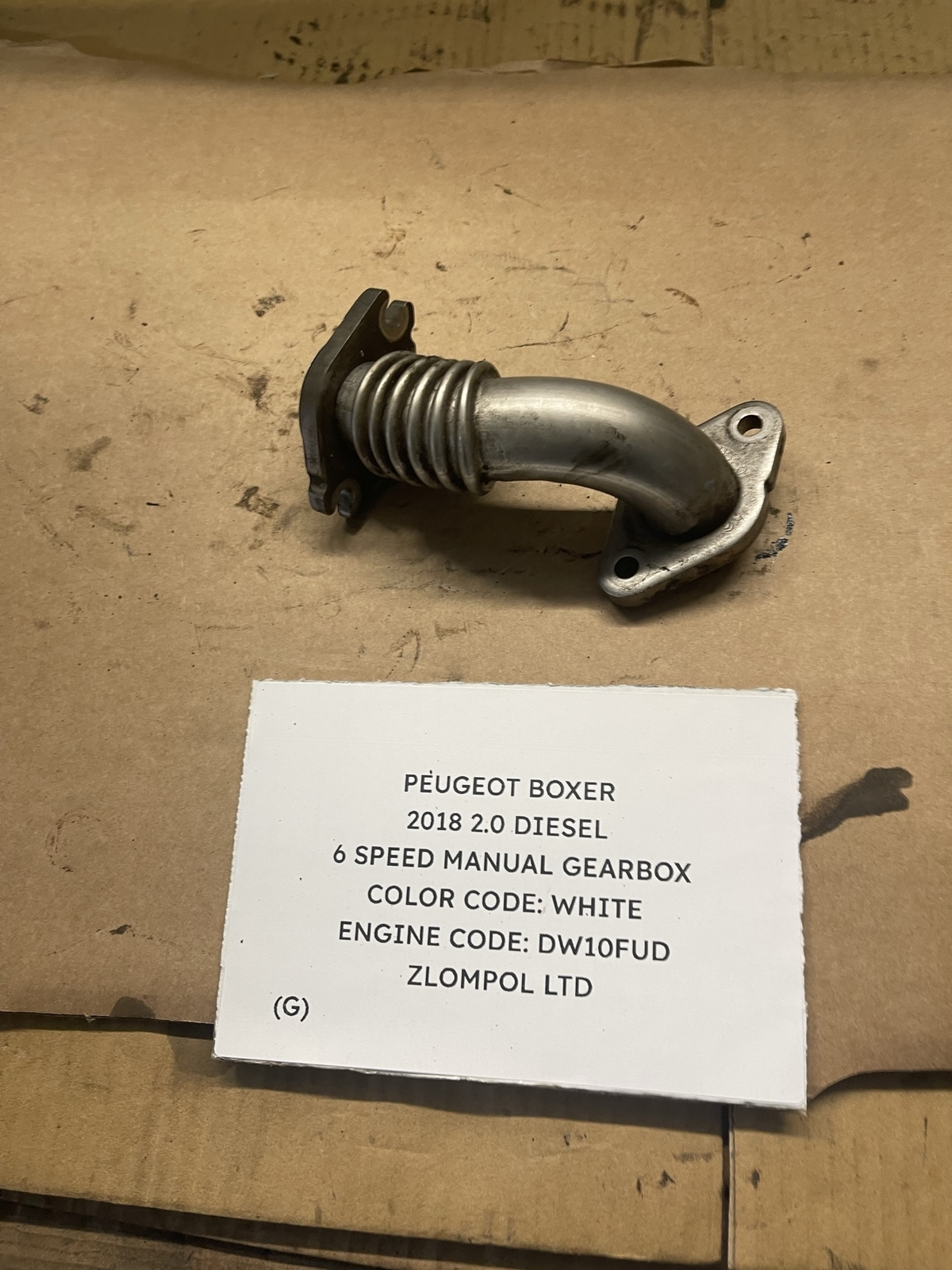 Peugeot Boxer 2018 2.0D (DW10FUD) - EGR Hose Pipe