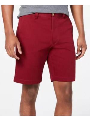 

CLUBROOM Mens Red Flat Front, Regular Fit Stretch Shorts Талия 42, Красный, 100095517MN