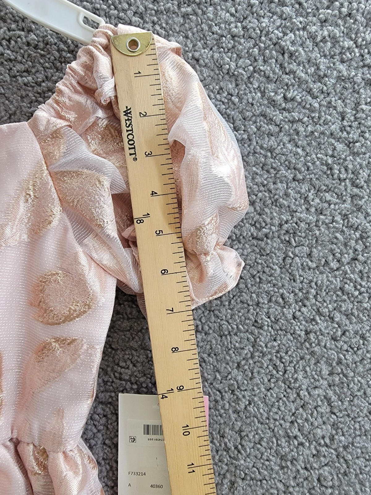 Rare Editions Puff-Sleeve Burnout Organza Dress Little Girls' 6 Blush Back Zip - Picture 5 of 17