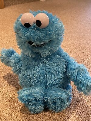 Authentic Sesame Street Cookie Monster Furry Plush Blue Soft Stuffed Toy 15in