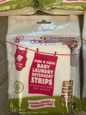 Dapple Eco Strips Laundry Detergent Baby 32 Loads Fragrance Free HE