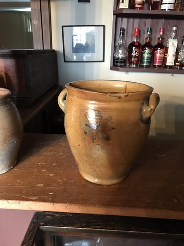 Crolius One Gallon Stoneware Ovoid Crock. C Crolius Attributed.
