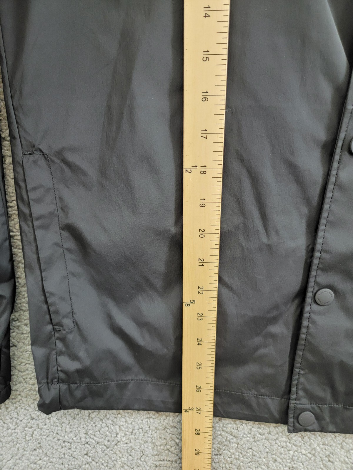 Michael Kors Snap-Front Nylon Shirt Jacket Men's XS Black Pockets Long Sleeve - Picture 8 of 17