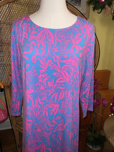Pre-owned Lilly Pulitzer Morgann Maxi Aura Pink Leaf An Impression Size Xl In Multicolor