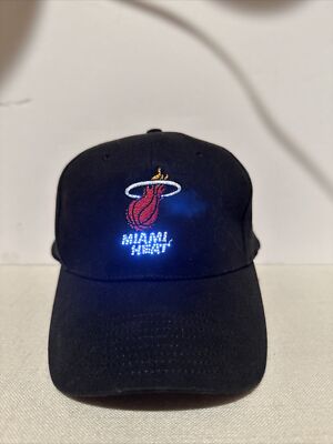 Miami Heat Black Flashing Logo Cap Hat Made By Light Wear With Batteries OSFA
