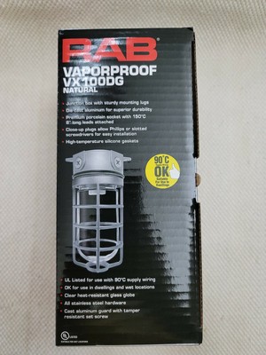 RAB Lighting VX100DG Vaporproof Ceiling Fixture Steampunk Cast Aluminum Guard