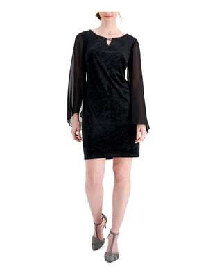 CONNECTED APPAREL Womens  Bell Sleeve Short Sheath Dress