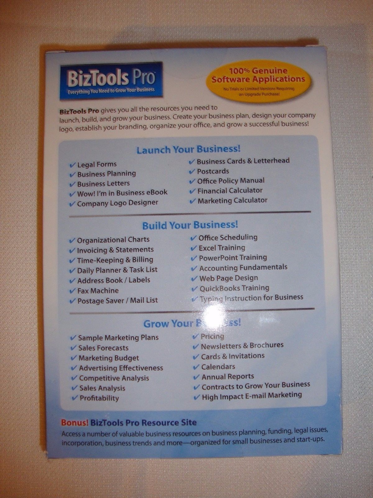 ~NEW SEALED~BizTools Pro Software for Windows XP, Vista & Windows 7