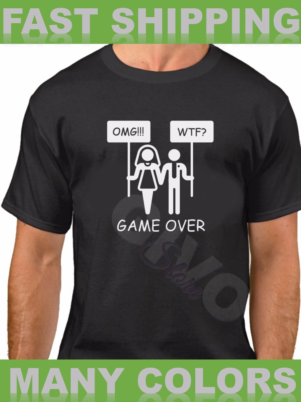 Game Over T Shirt Funny Marriage Tee Wedding Bachelor Party Groom Bridal  Shower | eBay