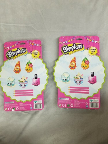 SHOPKINS ERASER PENCIL PACK CHILDRENS SCHOOL SUPPLIES ART BRAND NEW