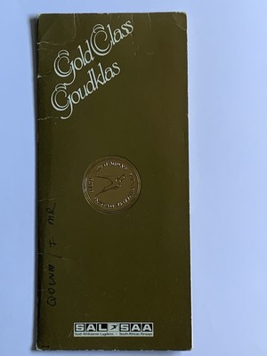 South African Airways Ticket Wallet - Gold Goudklas Class 1981