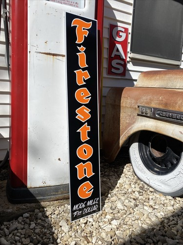 Antique Vintage Old Style Firestone Tires Garage Sign