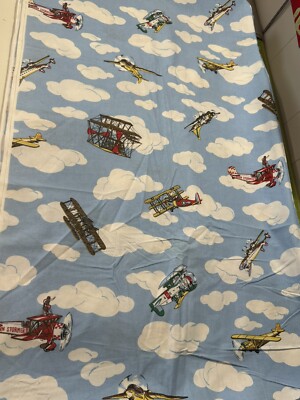 Planes Vintage & New In The Sky Clouds Princess Cotton Fabric Pattern 520 BTY