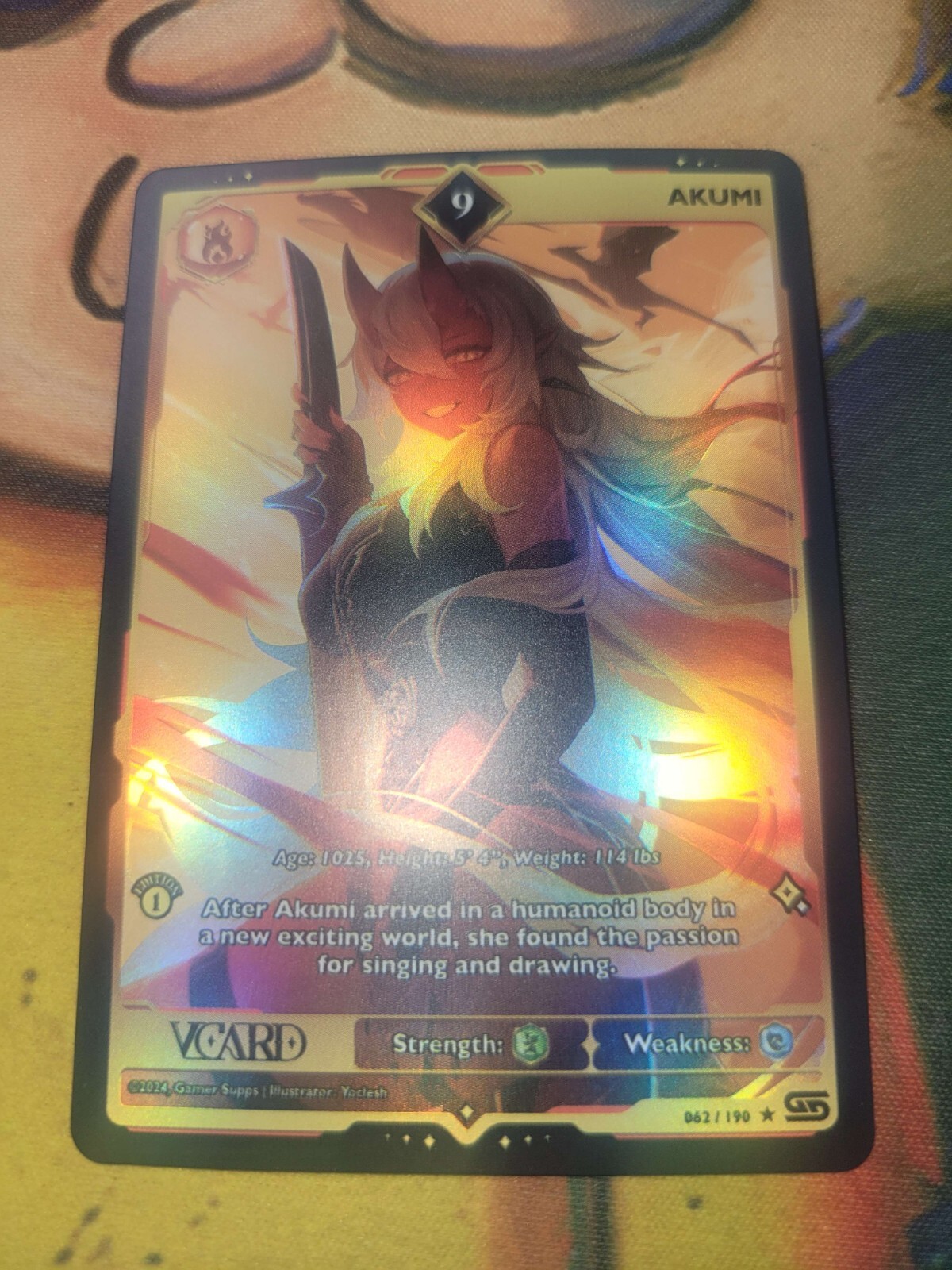 VCARD Rising Stars - First Edition (1st) 9 Holo Foil Akumi