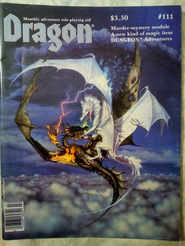 Vintage Dungeons and Dragons Dragon Magazine #111 July 1986