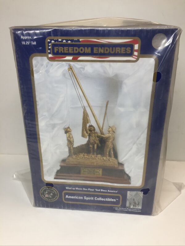 American Spirit Collectibles FREEDOM ENDURES 9-11 Statue & Music Box NEW in Box