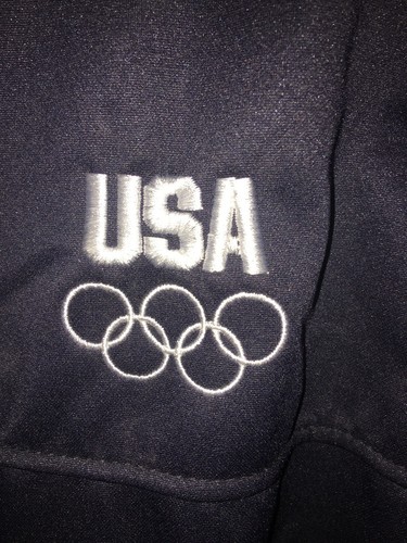 USA Olympic Committee Black Jacket Mens Xl Great Condition