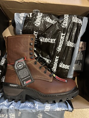 Rocky Rams Horn Logger Insulated Waterproof Composite-Toe Work Boots for Men -