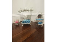 antique iron baby bed