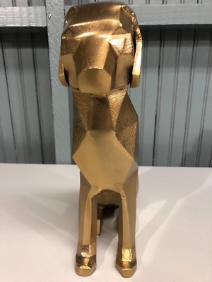 Heavy Metal Futuristic Gold Tone Made In India Sitting Dog Puppy 12