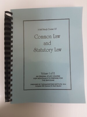A Self Study Course Of Common Law and Statutory Law, Vol. 1