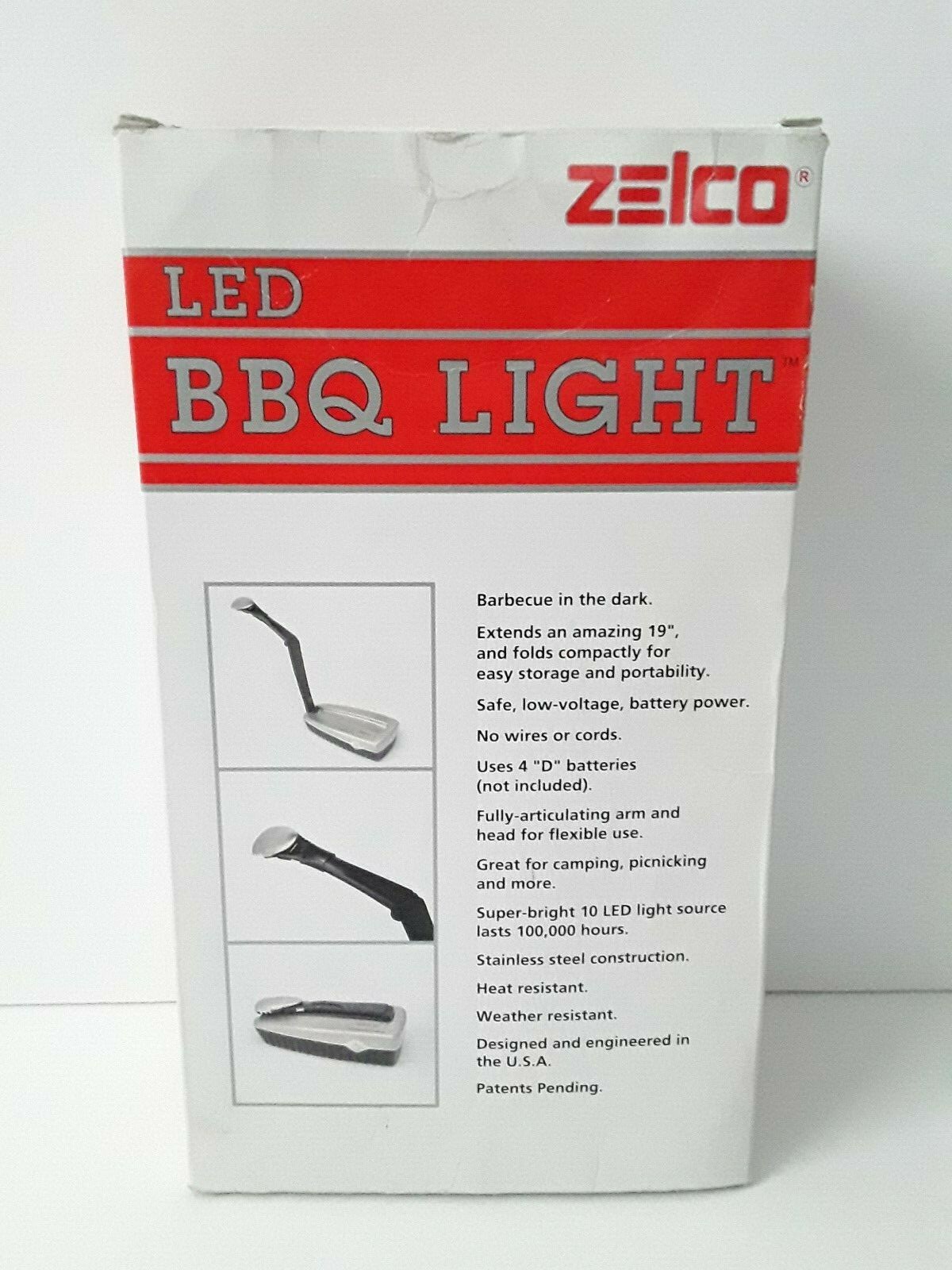 New Zelco High-Intensity Flexible LED Grill BBQ Barbecue Light Stainless Steel