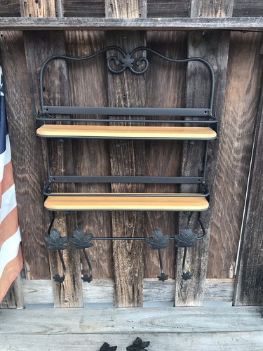 Longaberger Wrought Iron Original Spice Rack 3 Levels W Hooks Too