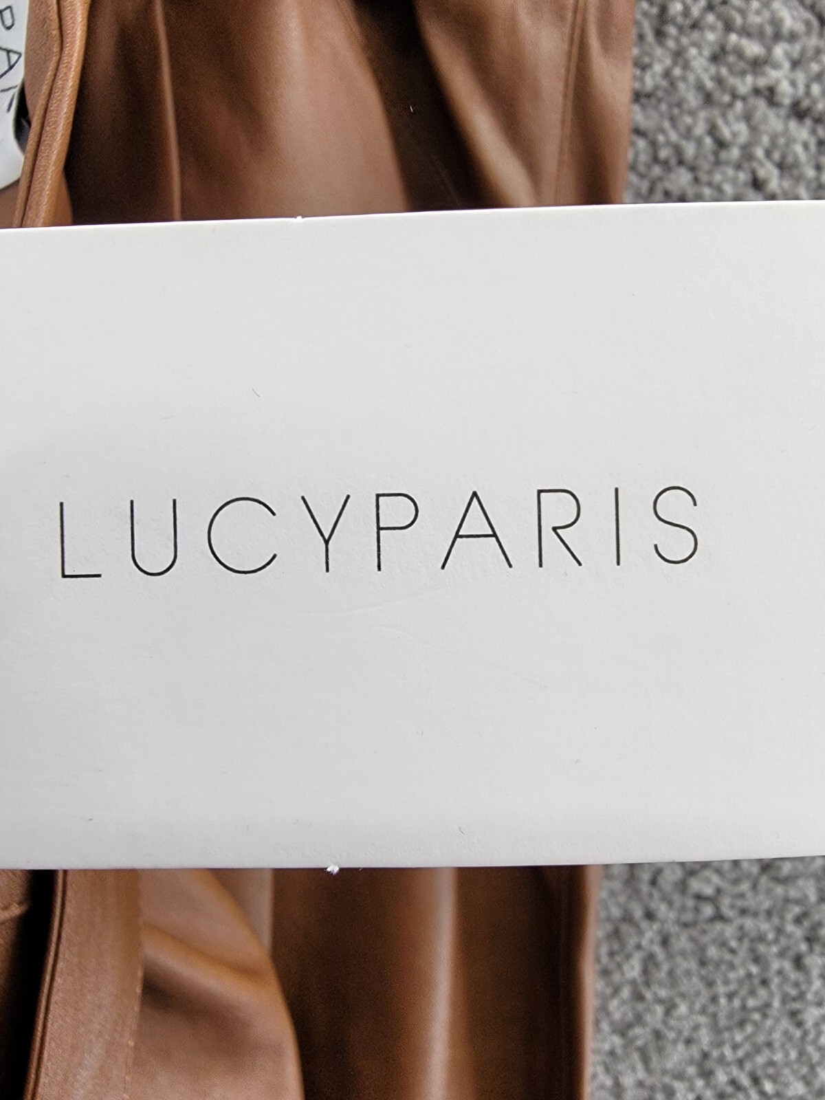 Lucy Paris Faux Leather Paperbag-Waist Pants Women's M Cognac Zip Front Closure - Picture 17 of 18
