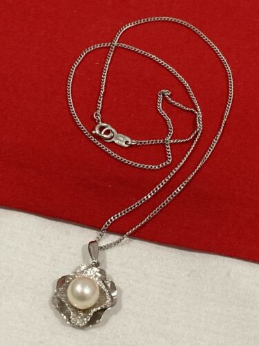 Vintage SN 925 Sterling Silver Signed Pearl Pendant & Oval Link Necklace 18” | eBay Vintage SN 925 Sterling Silver Signed Pearl Pendant & Oval Link Necklace 18” | eBay