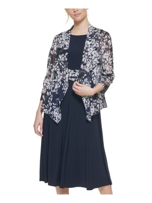 

JESSICA HOWARD PETITES Женский темно-синий кардиган с открытым носовым платком Petites, Navy