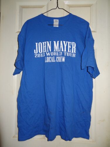 John Mayer Local Crew Blue Concert T Shirt XL 2013 World Tour Backstage Swag