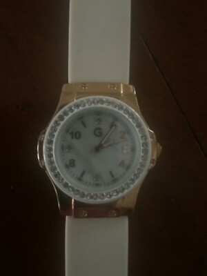 gossip mother of pearl dial gsp391 womens watch wear or resale new battery e5 387412441177