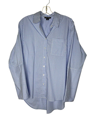 Studio Park x Amy Stran Modern Button-Front Shirt A620504 Blue Size Small New