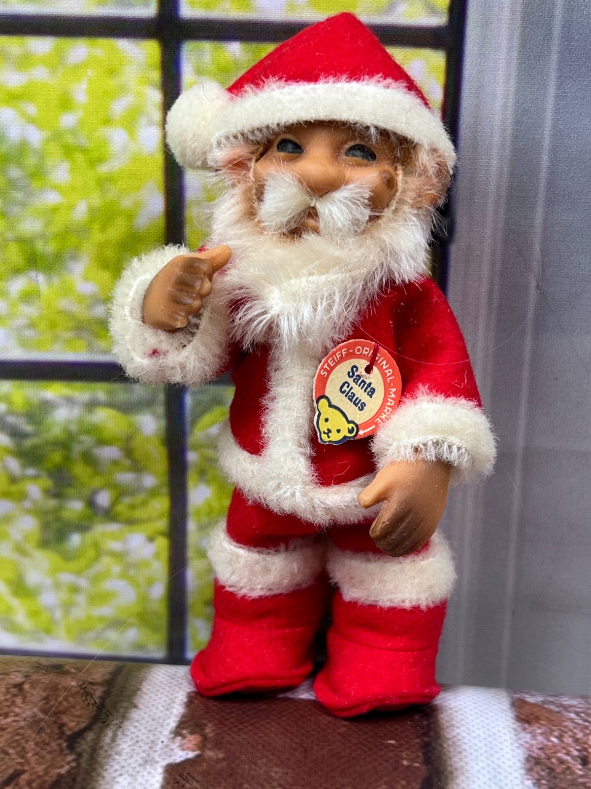 クリスマスプレート Santa in Europe 1999 Vintage Steiff Santa Claus with tag Germany 5.5