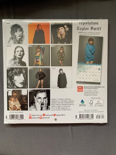 Taylor Swift Reputation VIP Mini Calendar 2019 SOLD OUT 16 Months Of Photos