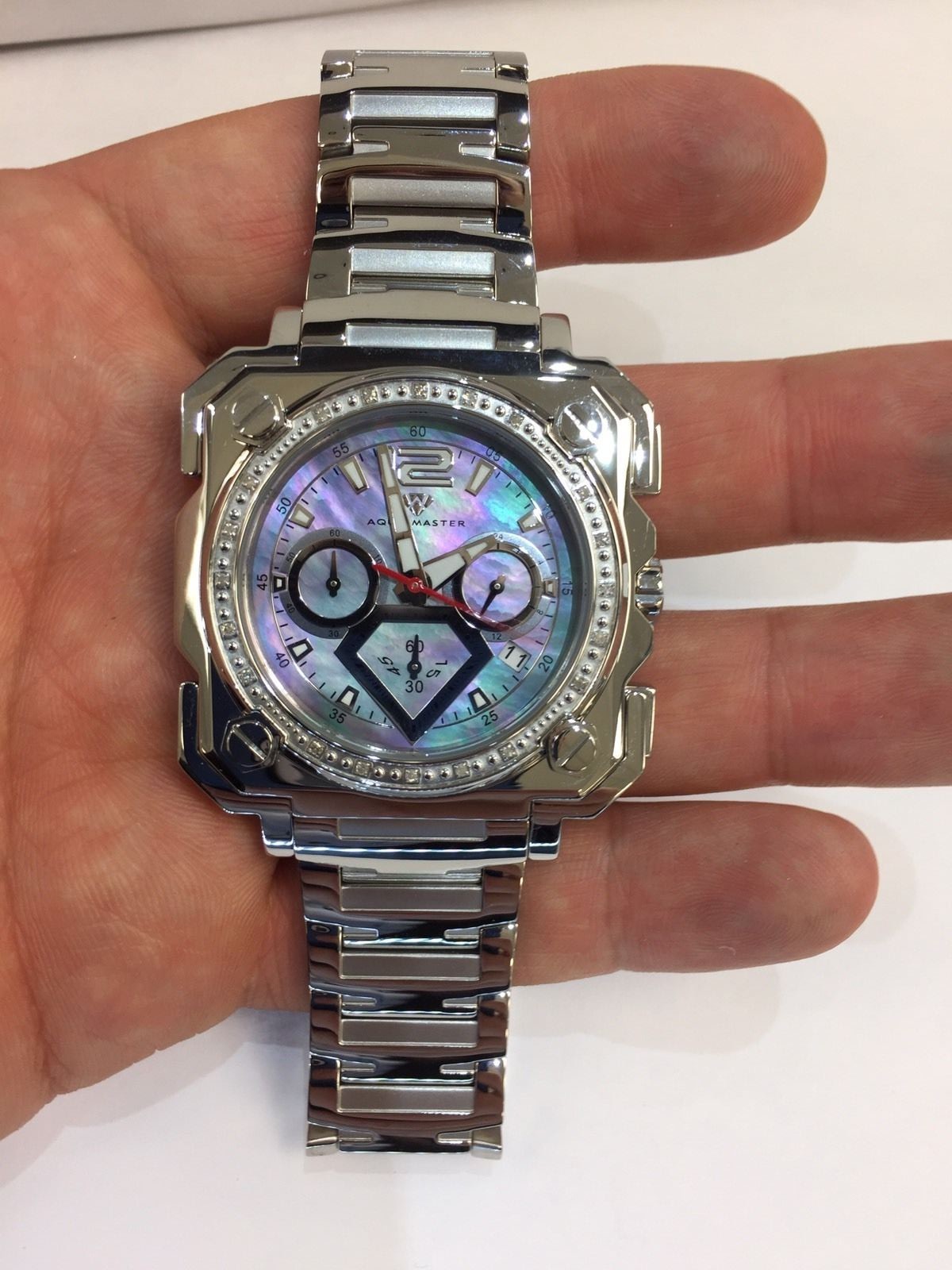 Pre-owned Aqua Master Men  Jojo Jojino Joe Rodeo St Still Metal Ban45mm Diamond Watch W355