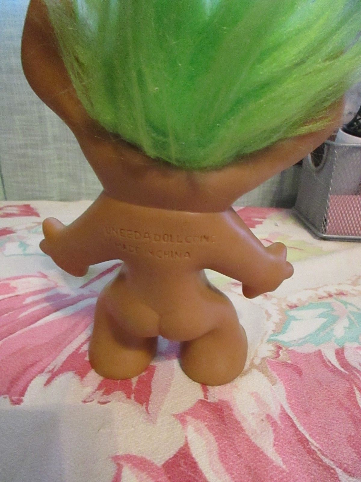 Vintage Troll Doll by UNEEDA Wishnik Green Hair 8