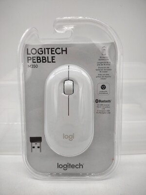 NEW LOGITECH PEBBLE M350 PORTABLE WIRELESS MOUSE COLOR: WHITE 910-005770