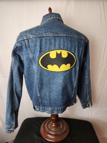 90s vintage BATMAN RETURNS　刺繍デニムジャケット　XL 🔥🚨Vintage Embroidered Batman Denim Zipper Child's Med Rare